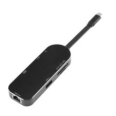 Adaptor C-Type USB 3.0 Hub, Card Reader, Port 4K HDMI, Gigabit Lan, PD YC-206