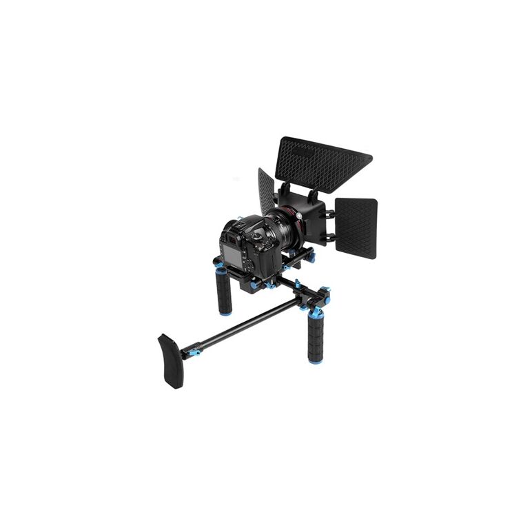 Suport de filmare Rig Commlite CS-K1 cu follow-focus si matte-box pentru DSLR-uri